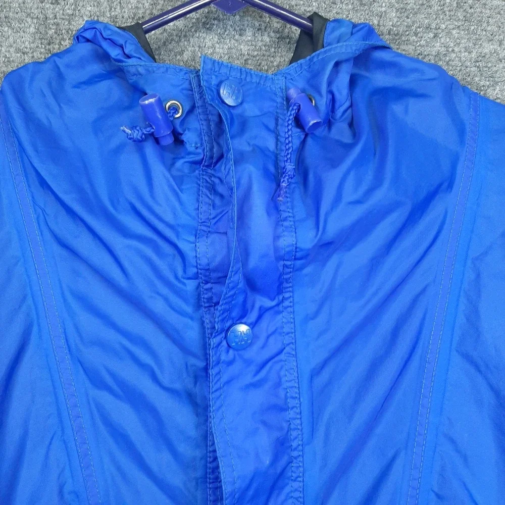Helly Hansen Vintage Windbreaker Jacket S Blue Mens Gorpcore Hooded Coat